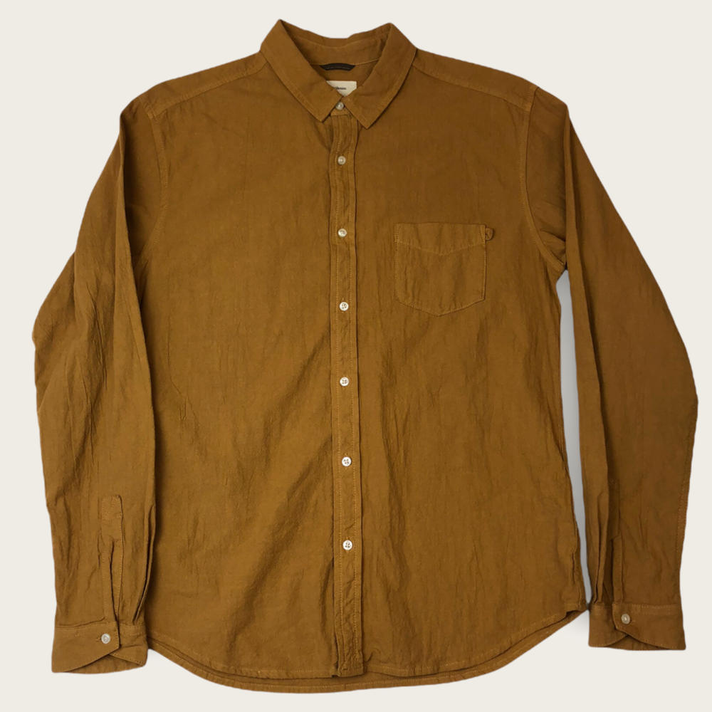 Life/after/denim Mustard Yellow Button Down Dress Shirt Size 1/XL
